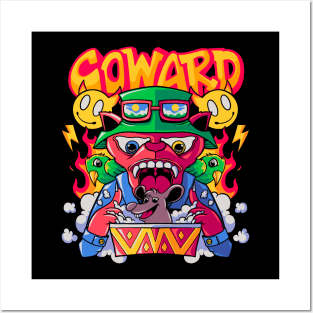 Coward cat Posters and Art